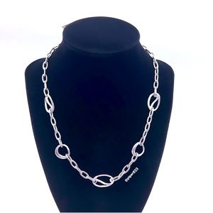 NWT Judith Ripka Signature Sterling Silver Santorini Link Necklace 18”